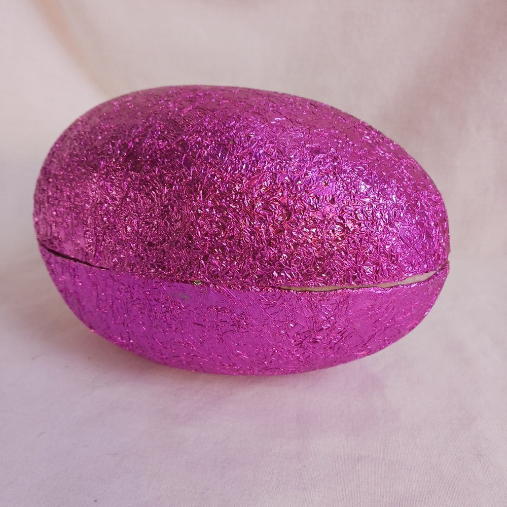 Vintage West German Pink Foil Easter Egg